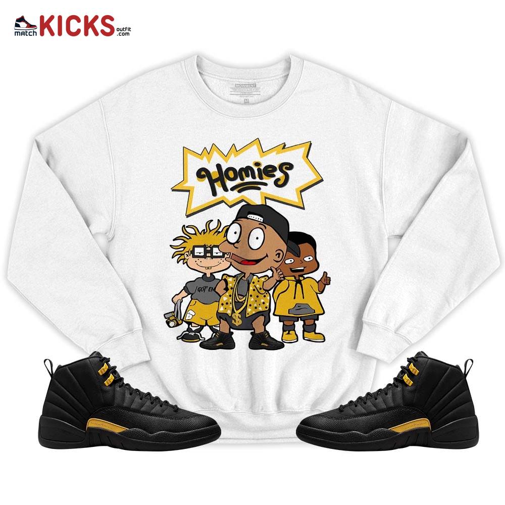 Tommy Homies Sneaker Shirt Match Black Taxi 12s, Jordan 12 Retro Black Taxi MKO T-Shirt Tommy Homies Sneaker Shirt Match Black Taxi 12s, Jordan 12 Retro Black Taxi MKO T-Shirt