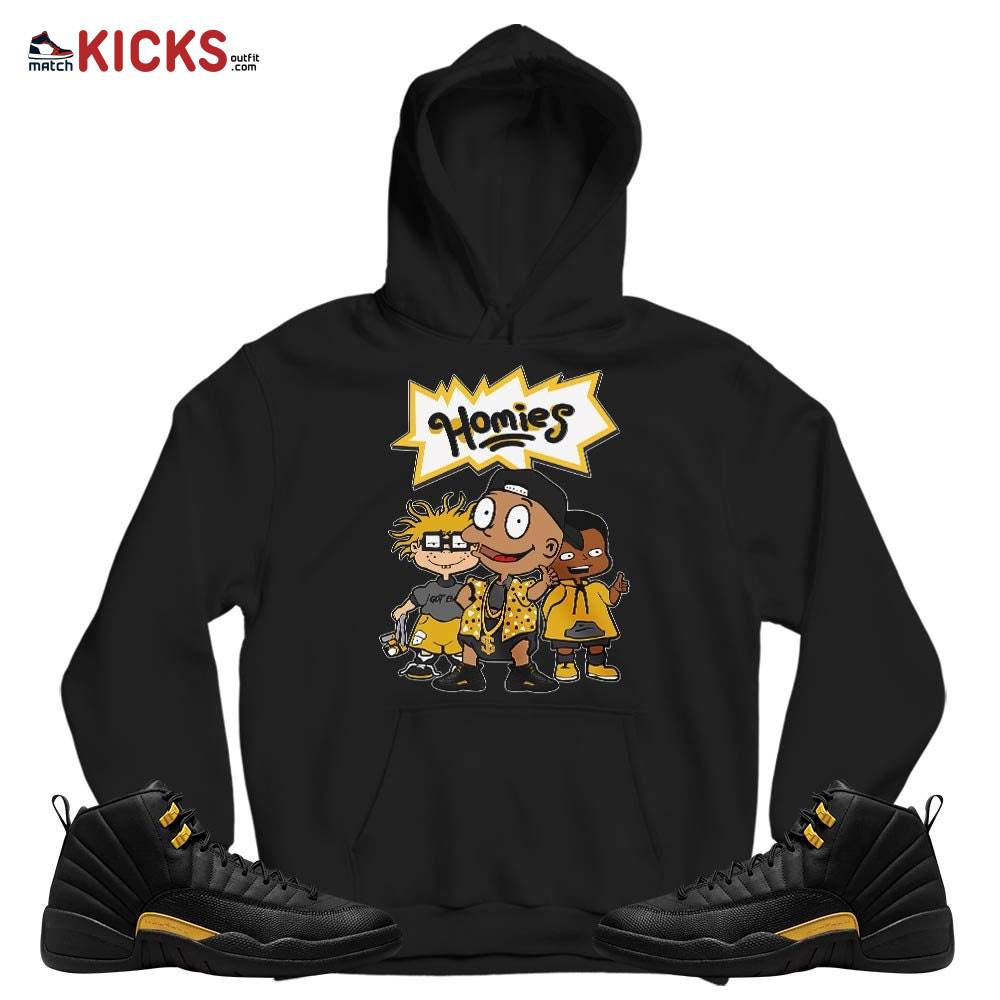Tommy Homies Sneaker Shirt Match Black Taxi 12s, Jordan 12 Retro Black Taxi MKO T-Shirt Tommy Homies Sneaker Shirt Match Black Taxi 12s, Jordan 12 Retro Black Taxi MKO T-Shirt