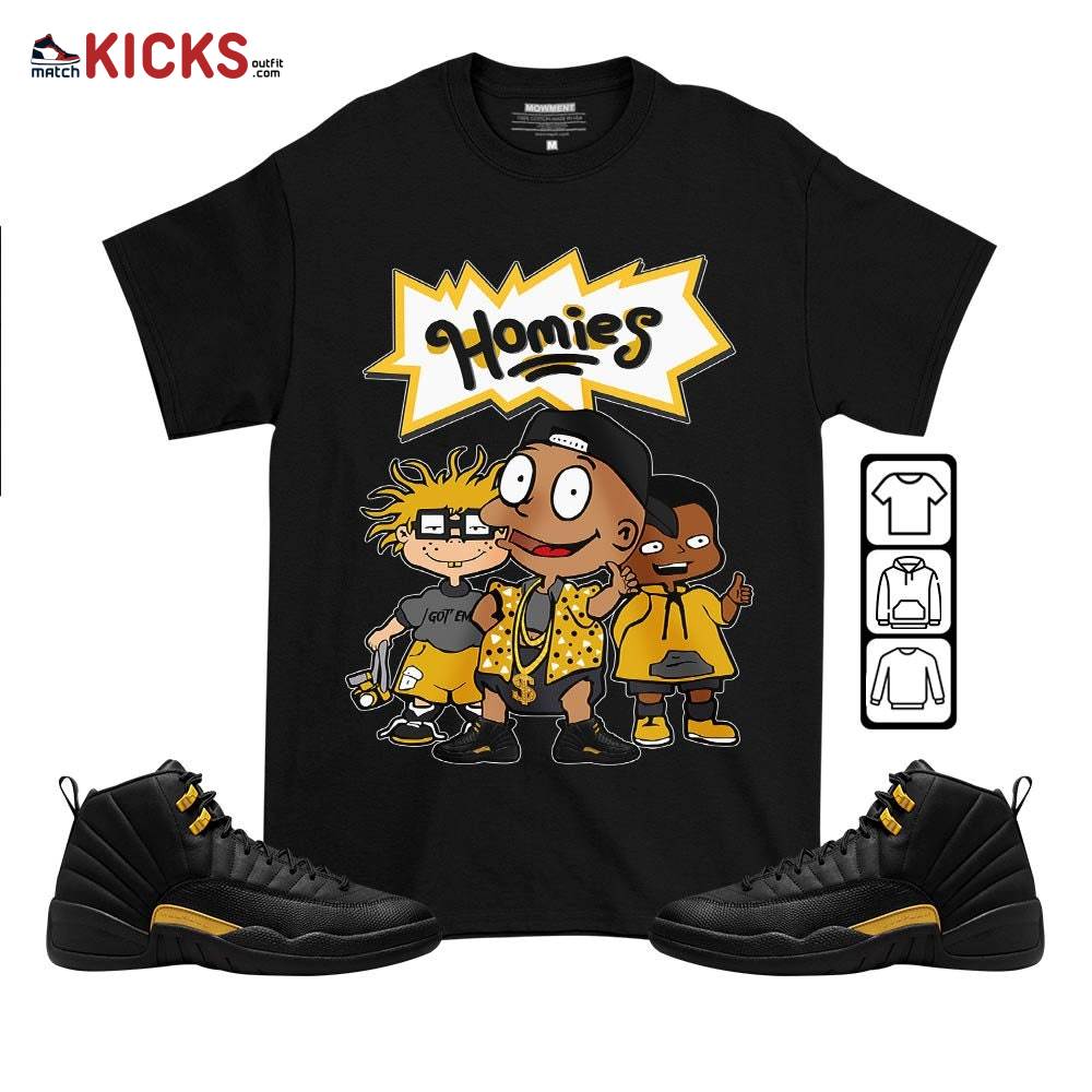 Tommy Homies Sneaker Shirt Match Black Taxi 12s, Jordan 12 Retro Black Taxi MKO T-Shirt