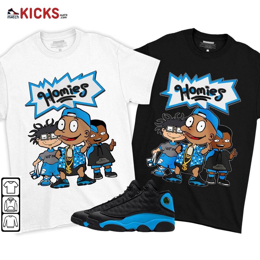 Tommy Homies Sneaker Shirt Match Black University Blue 13s, Jordan 13 Black University Blue 2022 MKO T-Shirt Tommy Homies Sneaker Shirt Match Black University Blue 13s, Jordan 13 Black University Blue 2022 MKO T-Shirt