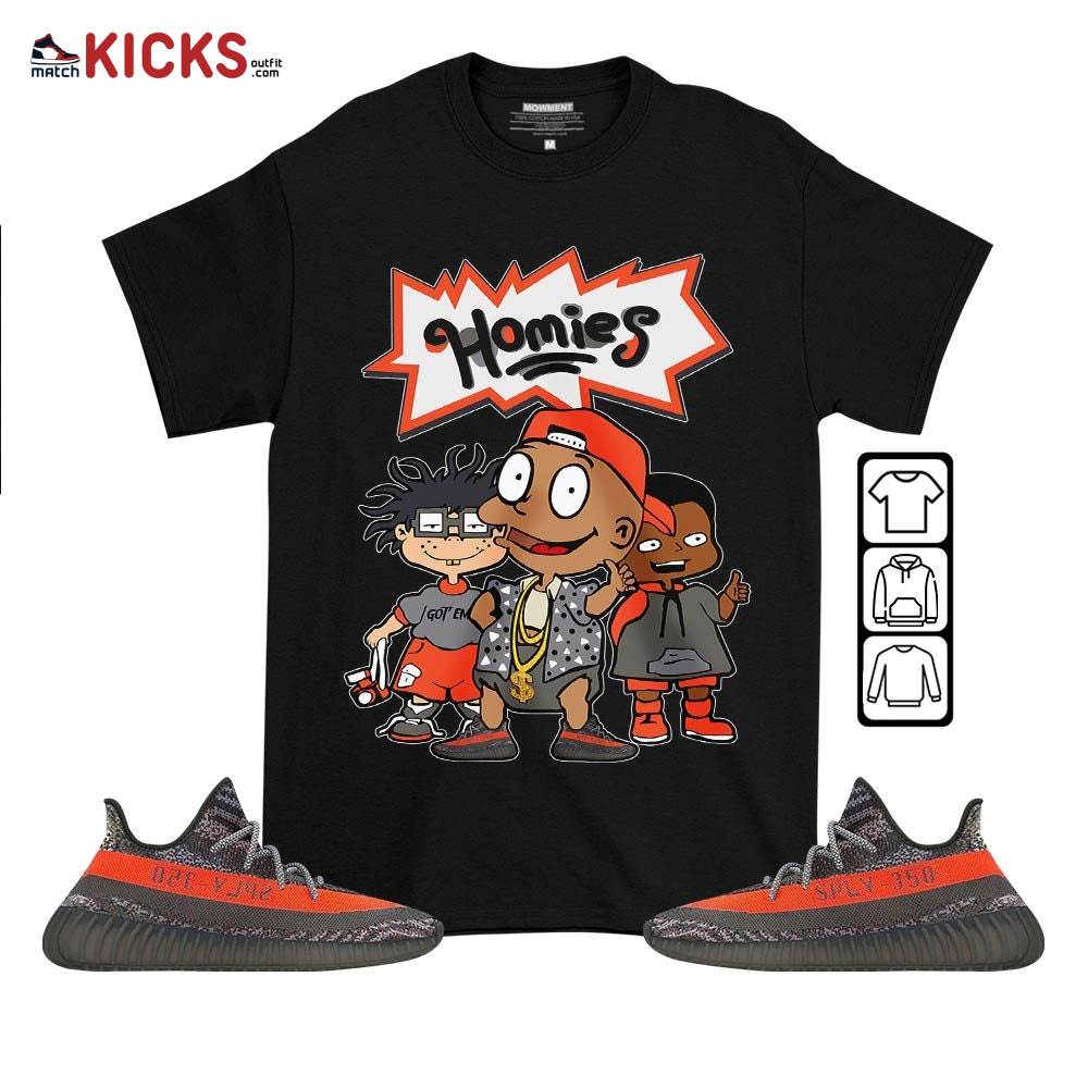 Tommy Homies Sneaker Shirt Match Boots 350 V2 Dark Beluga, Yeezy 350 V2 Carbon Beluga MKO T-Shirt