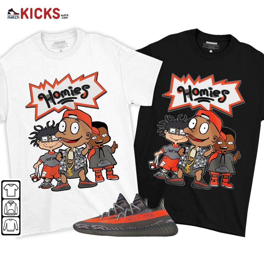 Tommy Homies Sneaker Shirt Match Boots 350 V2 Dark Beluga, Yeezy 350 V2 Carbon Beluga MKO T-Shirt