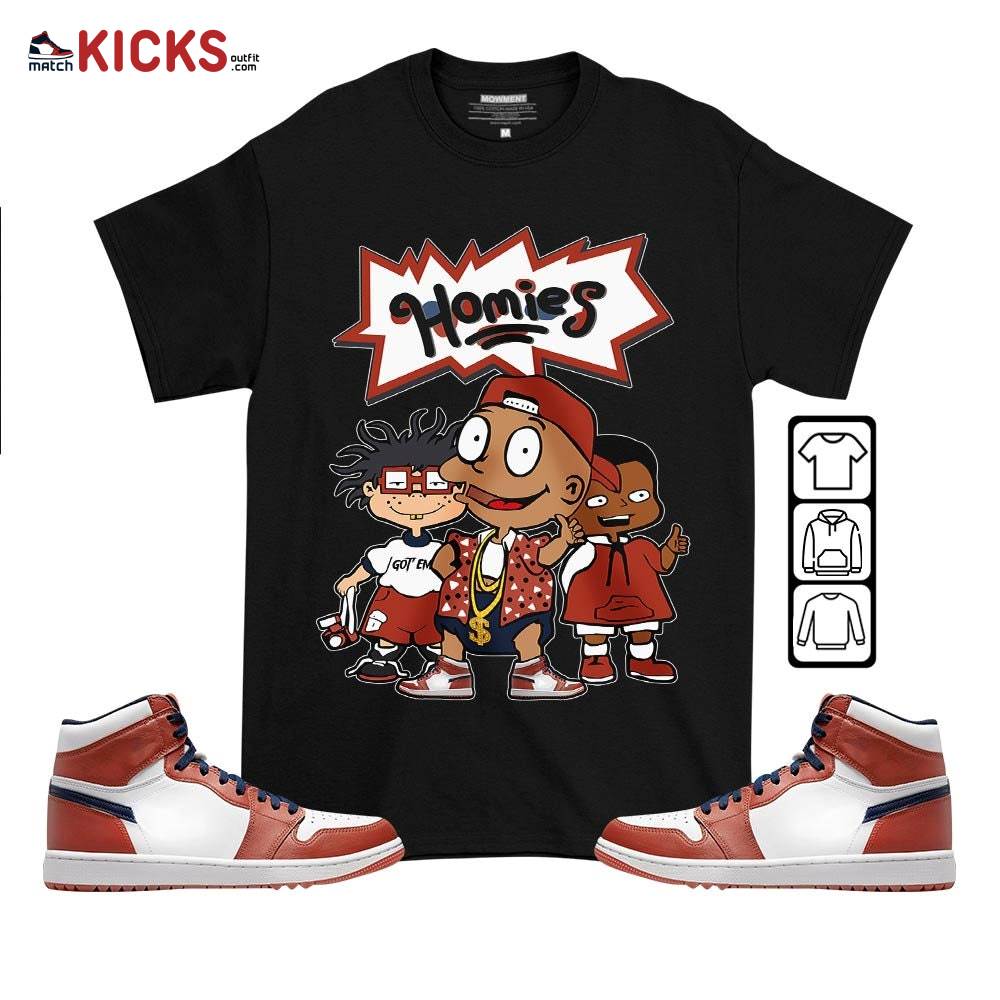 Tommy Homies Sneaker Shirt Match Eastside Golf 1s, Jordan 1 High Eastside Golf MKO T-Shirt