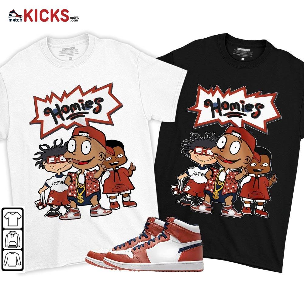 Tommy Homies Sneaker Shirt Match Eastside Golf 1s, Jordan 1 High Eastside Golf MKO T-Shirt Tommy Homies Sneaker Shirt Match Eastside Golf 1s, Jordan 1 High Eastside Golf MKO T-Shirt