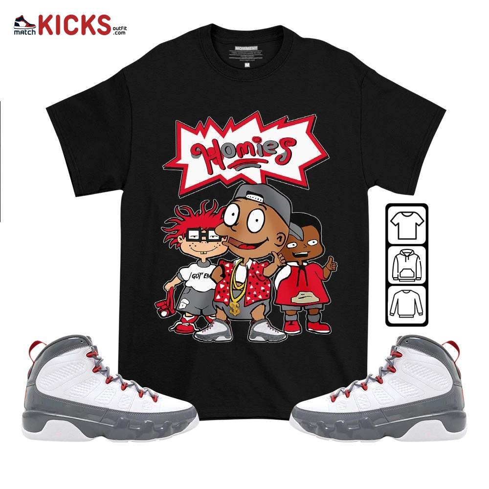Tommy Homies Sneaker Shirt Match Fire Red 9s, Jordan 9 Retro Fire Red MKO T-Shirt