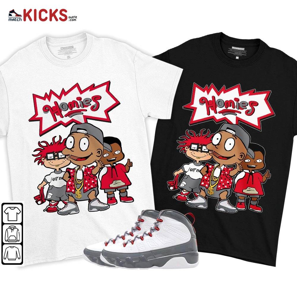 Tommy Homies Sneaker Shirt Match Fire Red 9s, Jordan 9 Retro Fire Red MKO T-Shirt