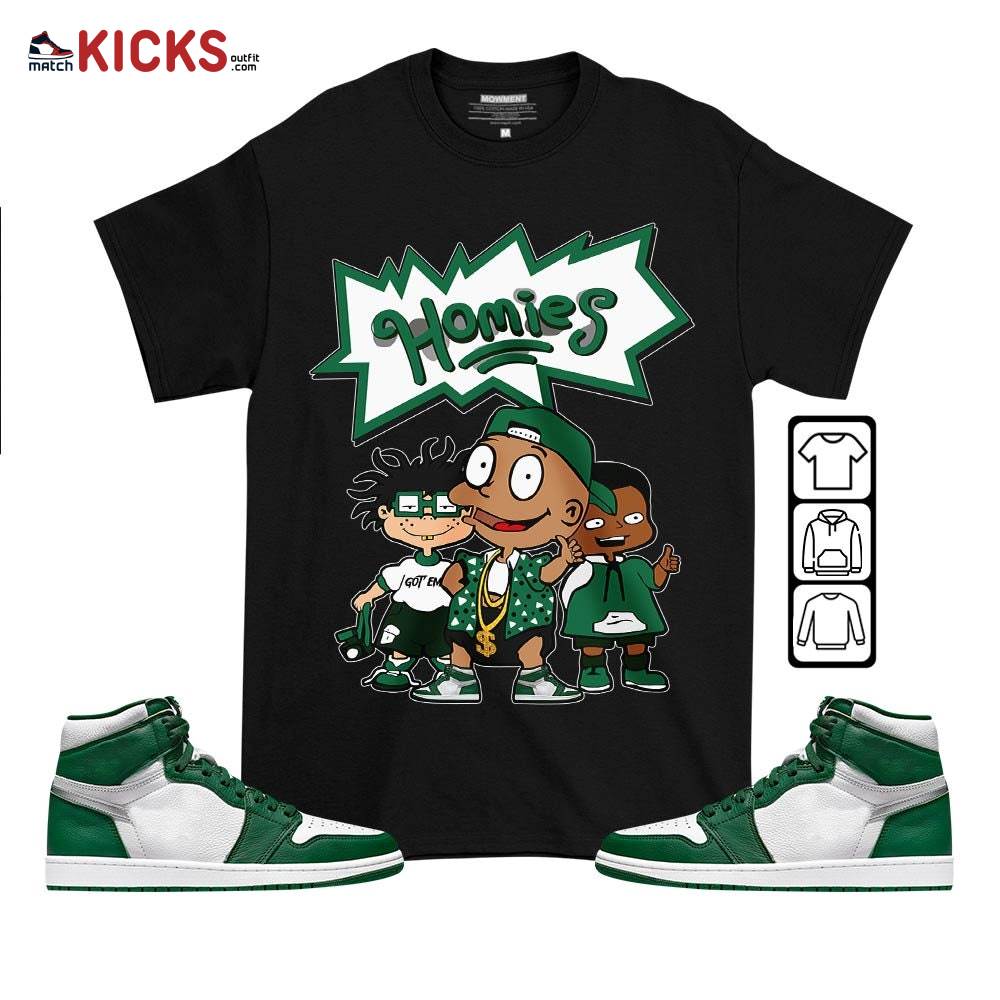 Tommy Homies Sneaker Shirt Match High Gorge Green 1s, Jordan 1 Retro High Gorge Green MKO T-Shirt Tommy Homies Sneaker Shirt Match High Gorge Green 1s, Jordan 1 Retro High Gorge Green MKO T-Shirt