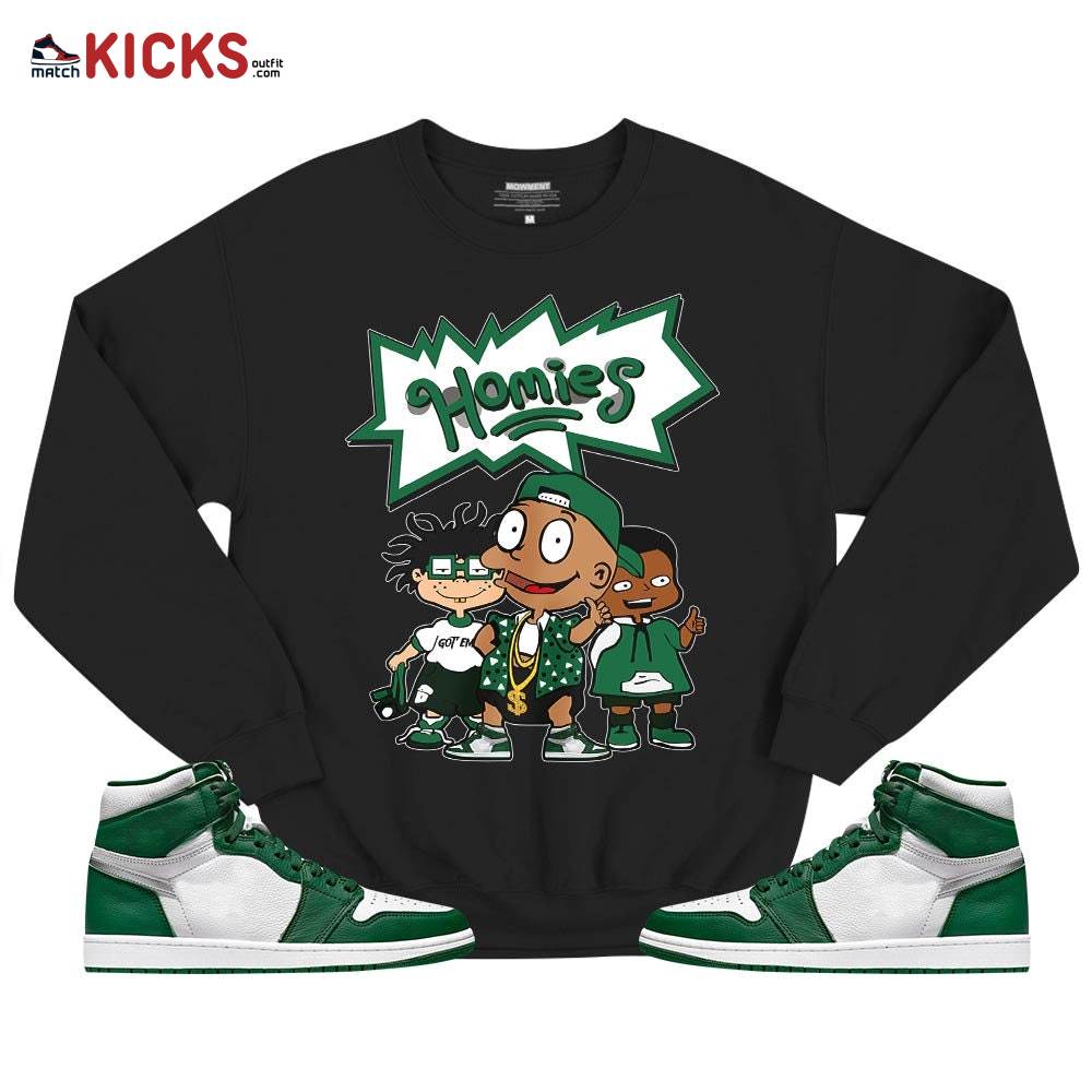 Tommy Homies Sneaker Shirt Match High Gorge Green 1s, Jordan 1 Retro High Gorge Green MKO T-Shirt Tommy Homies Sneaker Shirt Match High Gorge Green 1s, Jordan 1 Retro High Gorge Green MKO T-Shirt