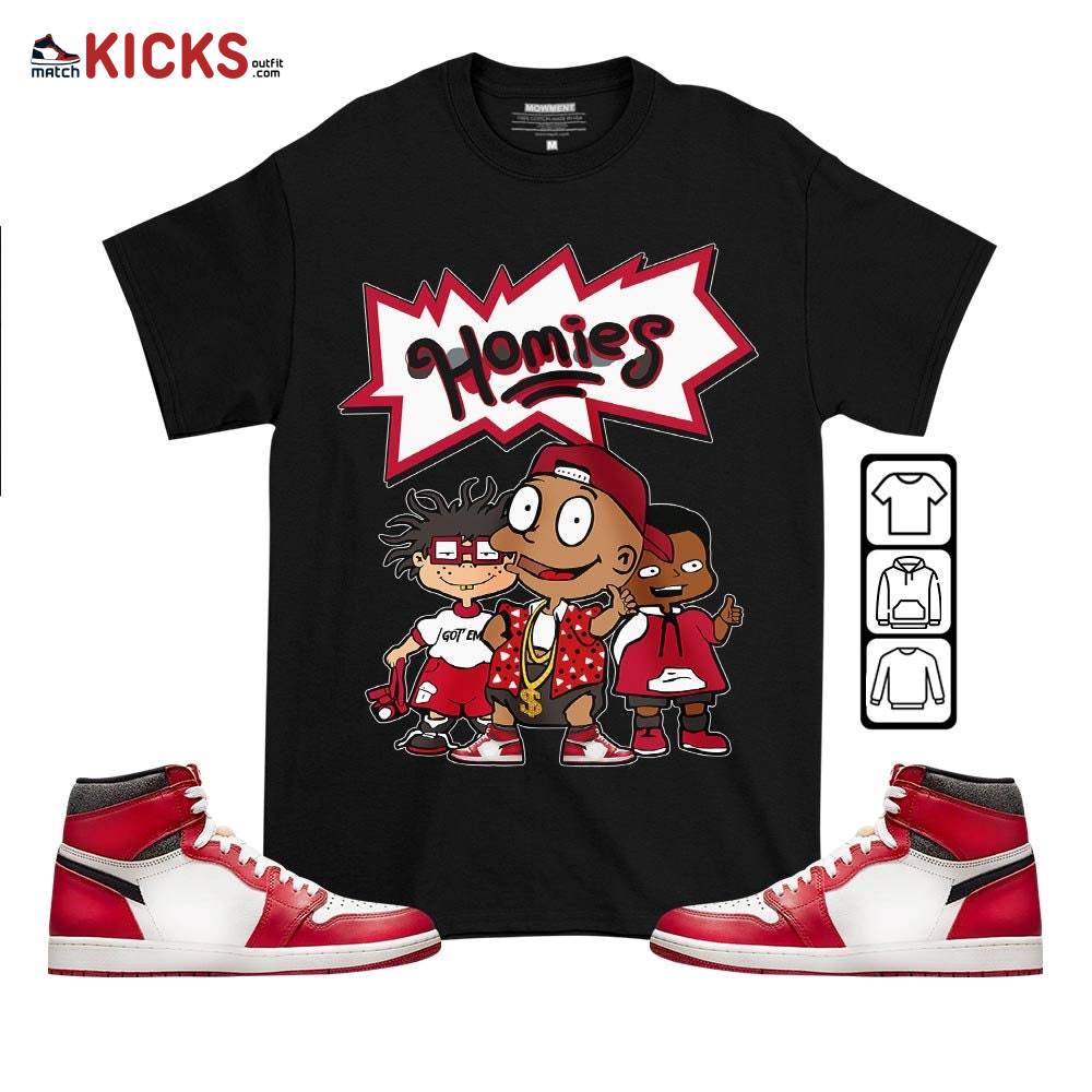 Tommy Homies Sneaker Shirt Match High OG Chicago 1s, Jordan 1 Lost and Found Chicago MKO T-Shirt