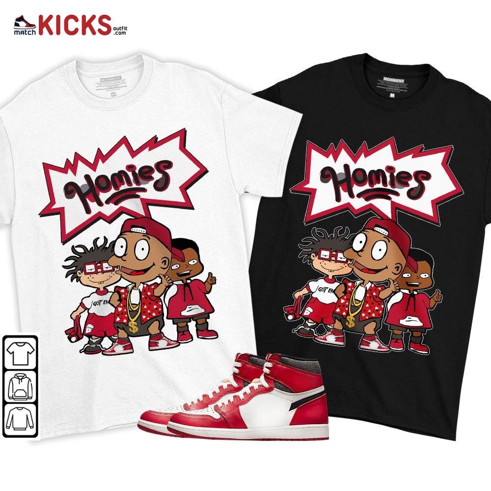 Tommy Homies Sneaker Shirt Match High OG Chicago 1s, Jordan 1 Lost and Found Chicago MKO T-Shirt