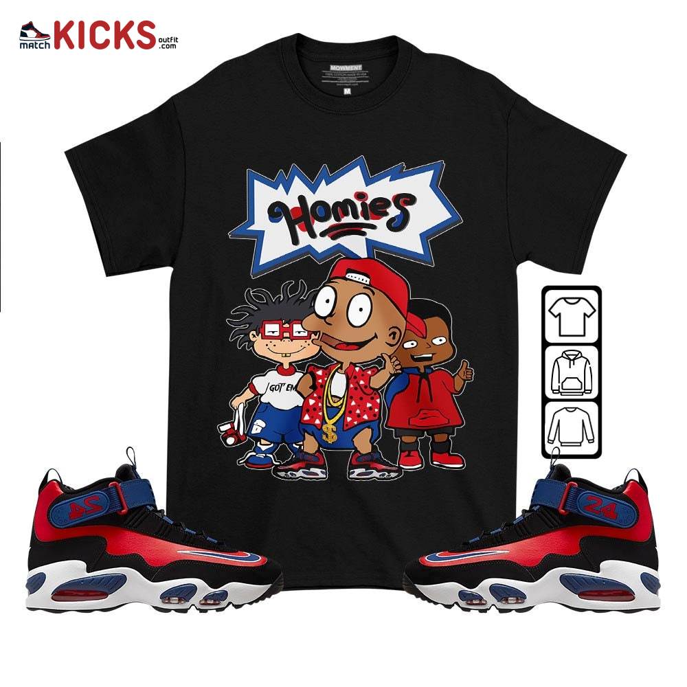 Tommy Homies Sneaker Shirt Match Max 1 Navy Red Black, Air Griffey Max 1 Black Red Navy Blue MKO T-Shirt