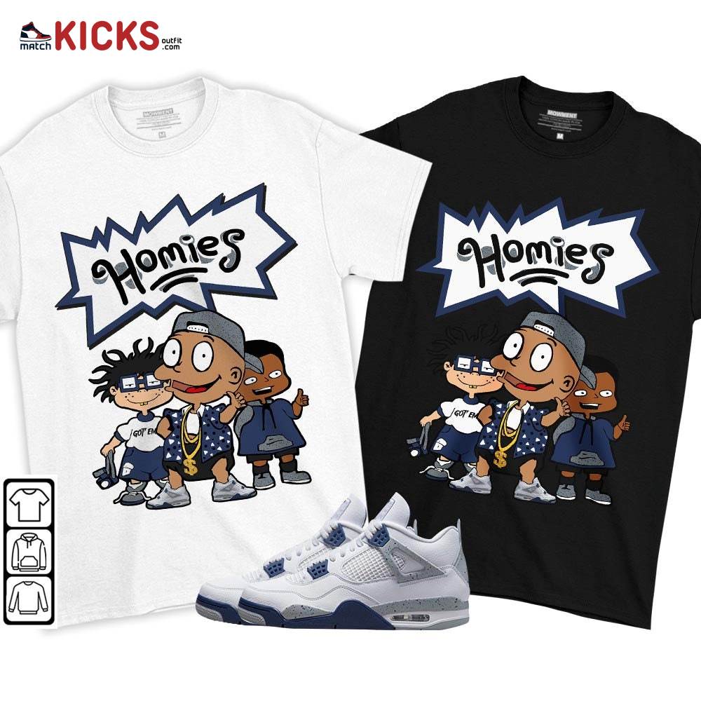 Tommy Homies Sneaker Shirt Match Midnight Navy 4s, Jordan 4 Retro Midnight Navy MKO T-Shirt Tommy Homies Sneaker Shirt Match Midnight Navy 4s, Jordan 4 Retro Midnight Navy MKO T-Shirt
