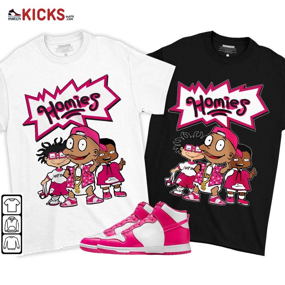 Tommy Homies Sneaker Shirt Match Pink Prime Dunk, Dunk High Pink Prime MKO T-Shirt
