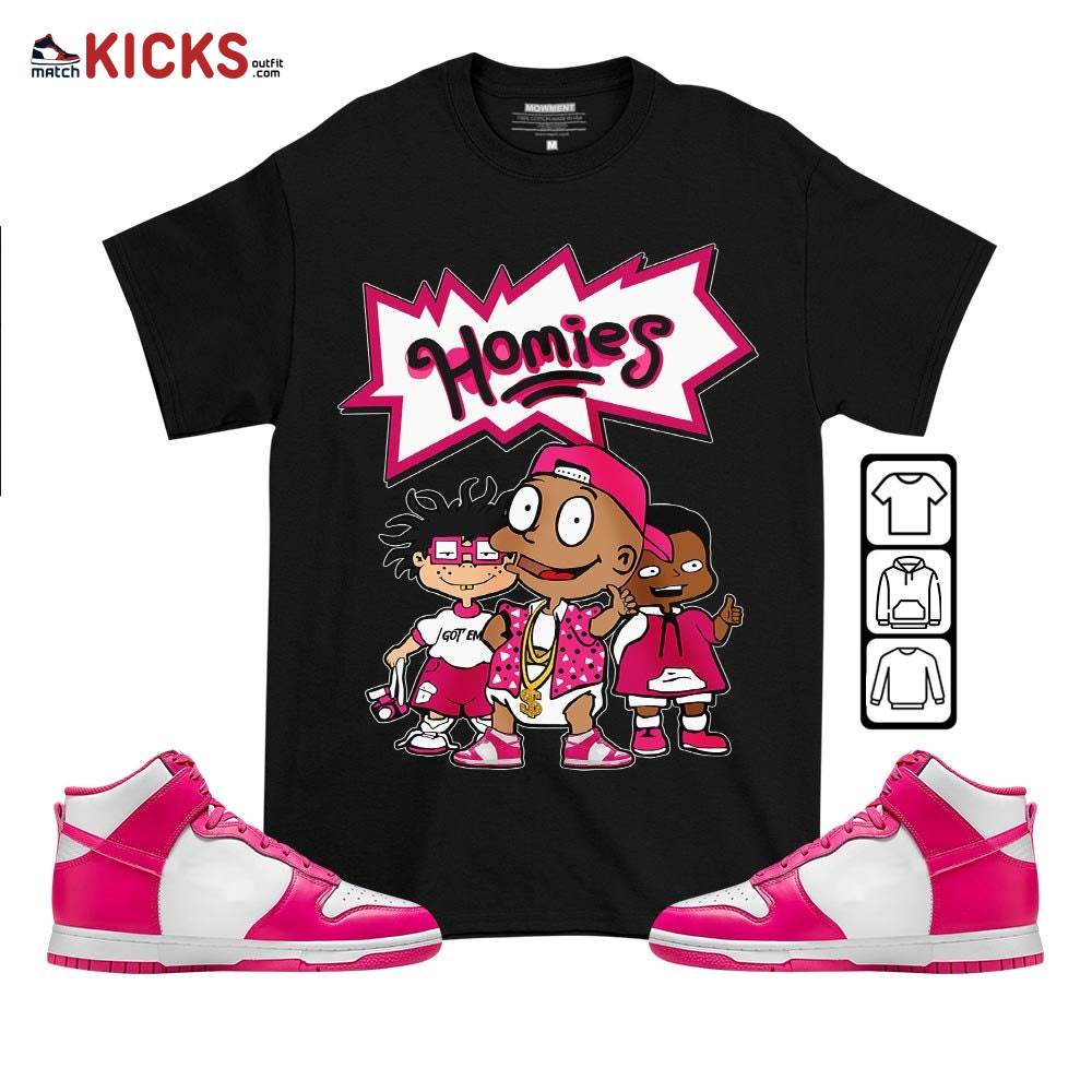 Tommy Homies Sneaker Shirt Match Pink Prime Dunk, Dunk High Pink Prime MKO T-Shirt