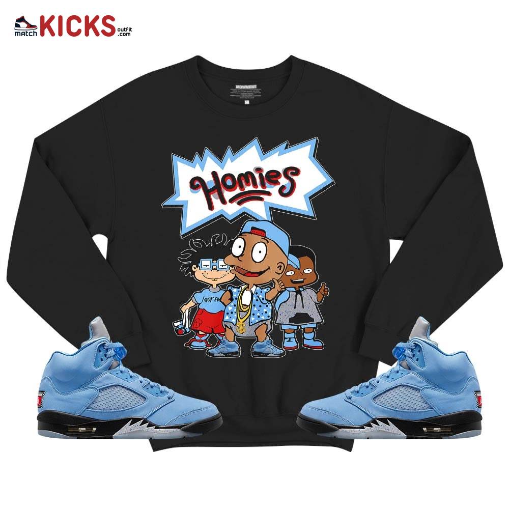 Tommy Homies Sneaker Shirt Match Retro University Blue 5s, Jordan 5 University Blue MKO T-Shirt Tommy Homies Sneaker Shirt Match Retro University Blue 5s, Jordan 5 University Blue MKO T-Shirt