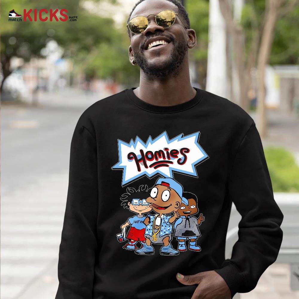 Tommy Homies Sneaker Shirt Match Retro University Blue 5s, Jordan 5 University Blue MKO T-Shirt Tommy Homies Sneaker Shirt Match Retro University Blue 5s, Jordan 5 University Blue MKO T-Shirt