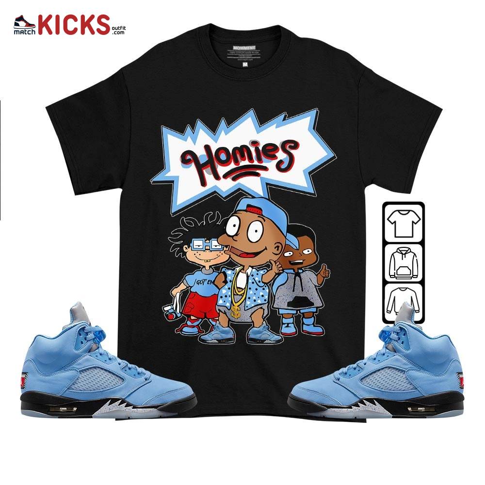 Tommy Homies Sneaker Shirt Match Retro University Blue 5s, Jordan 5 University Blue MKO T-Shirt Tommy Homies Sneaker Shirt Match Retro University Blue 5s, Jordan 5 University Blue MKO T-Shirt