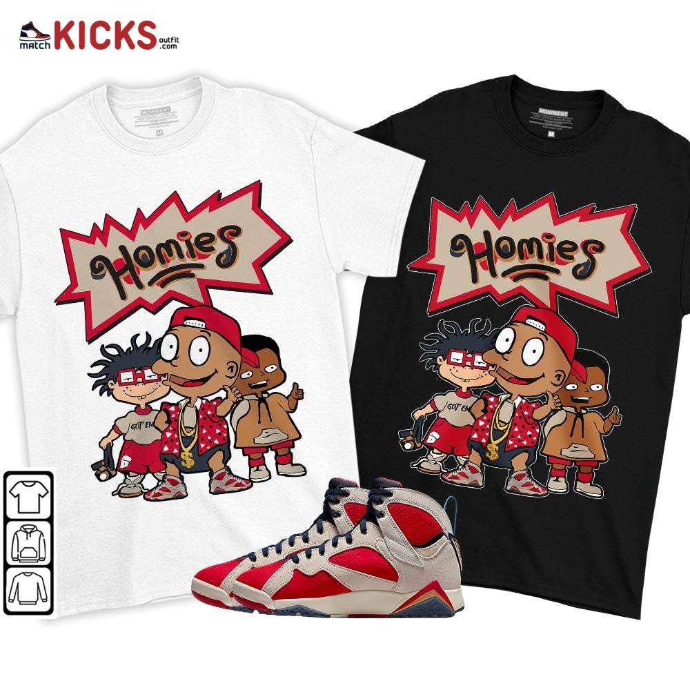 Tommy Homies Sneaker Shirt Match Trophy Room 7s, Jordan 7 Trophy Room MKO T-Shirt