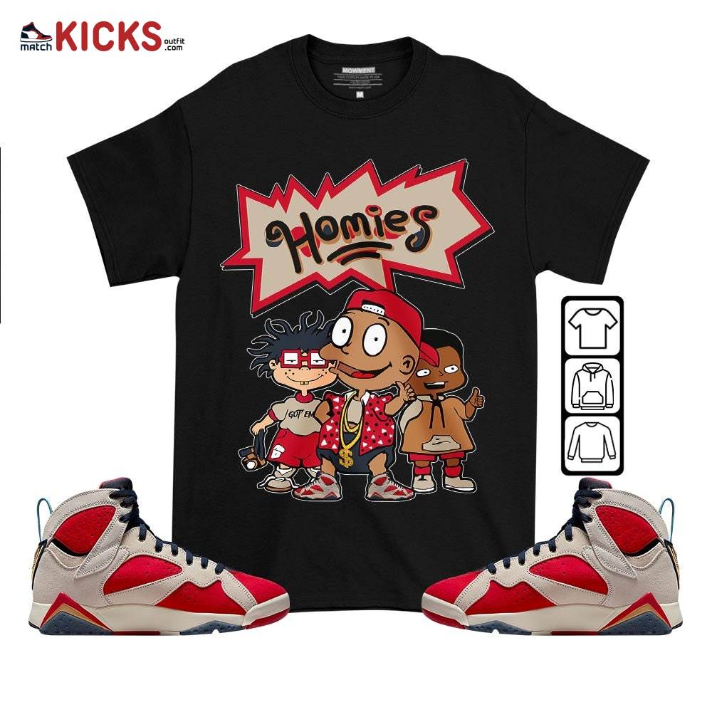 Tommy Homies Sneaker Shirt Match Trophy Room 7s, Jordan 7 Trophy Room MKO T-Shirt