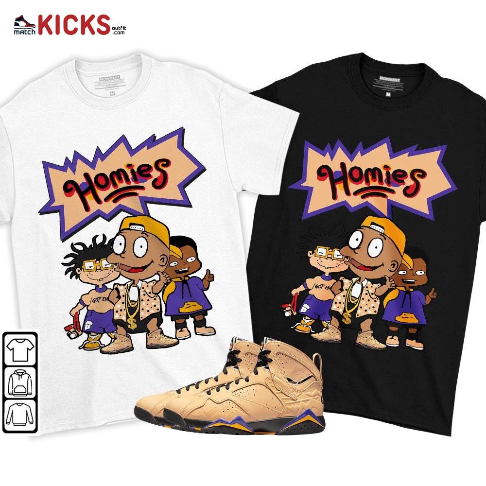 Tommy Homies Sneaker Shirt Match Vachetta Tan 7s, Jordan 7 SE Afrobeats MKO T-Shirt Tommy Homies Sneaker Shirt Match Vachetta Tan 7s, Jordan 7 SE Afrobeats MKO T-Shirt