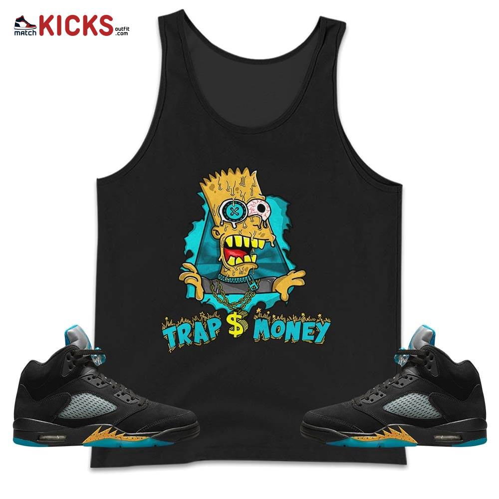 Trap Money 90s Sneaker Shirt Match 2023 Retro Aqua 5s, Jordan 5 Aqua MKO Tank Top
