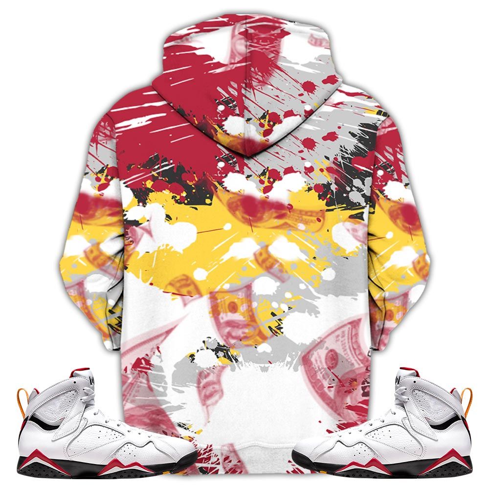 Traps Money Drip Sneaker Shirt Match Cardinal 7S, Jordan 7 Retro Cardinal Hoodie Sweatshirt Tee All Over Print MKO Shirt