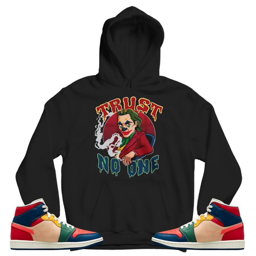 Trust No One Sneaker Shirt Match Multi Color 2022 1s, Jordan 1 Mid Multi Color 2022 MKO T-Shirt