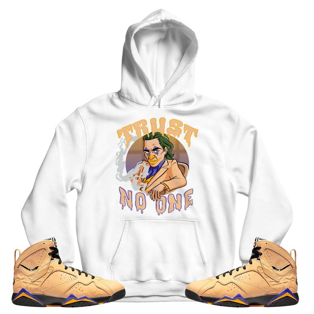 Trust No One Sneaker Shirt Match Vachetta Tan 7s, Jordan 7 SE Afrobeats MKO T-Shirt Trust No One Sneaker Shirt Match Vachetta Tan 7s, Jordan 7 SE Afrobeats MKO T-Shirt