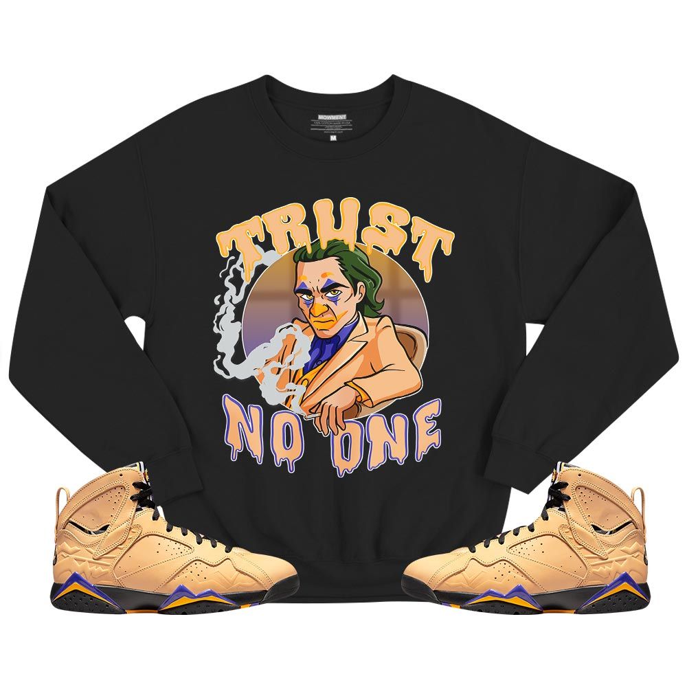 Trust No One Sneaker Shirt Match Vachetta Tan 7s, Jordan 7 SE Afrobeats MKO T-Shirt Trust No One Sneaker Shirt Match Vachetta Tan 7s, Jordan 7 SE Afrobeats MKO T-Shirt