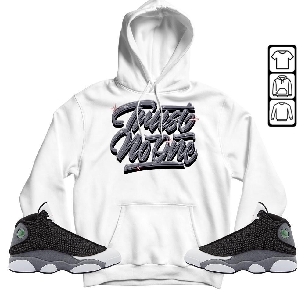 Trust No One Youth Sneaker Shirt Match Black Flint 13s, Jordan Retro 13 Black Flint MKO T-Shirt
