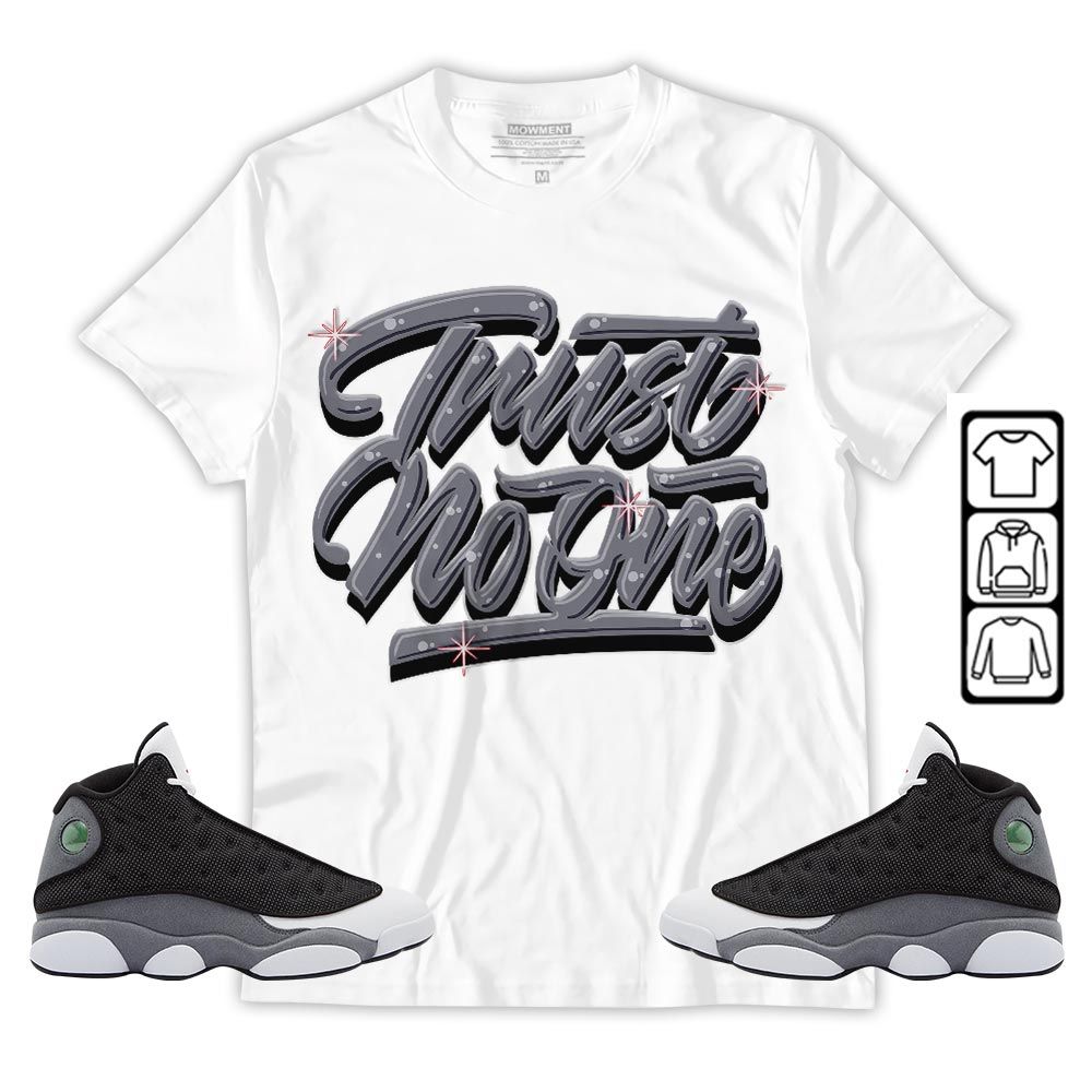 Trust No One Youth Sneaker Shirt Match Black Flint 13s, Jordan Retro 13 Black Flint MKO T-Shirt