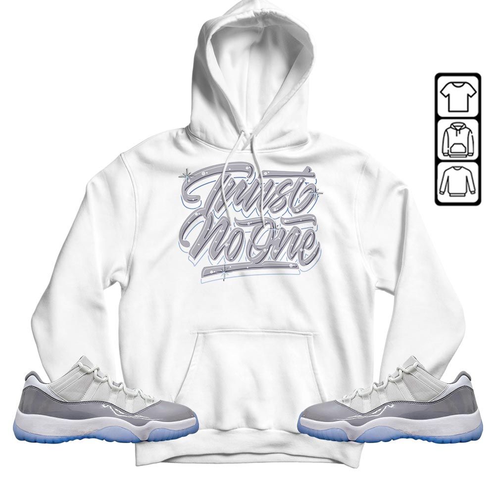 Trust No One Youth Sneaker Shirt Match Cement Grey 11s, Jordan 11 Low Cement Grey MKO T-Shirt