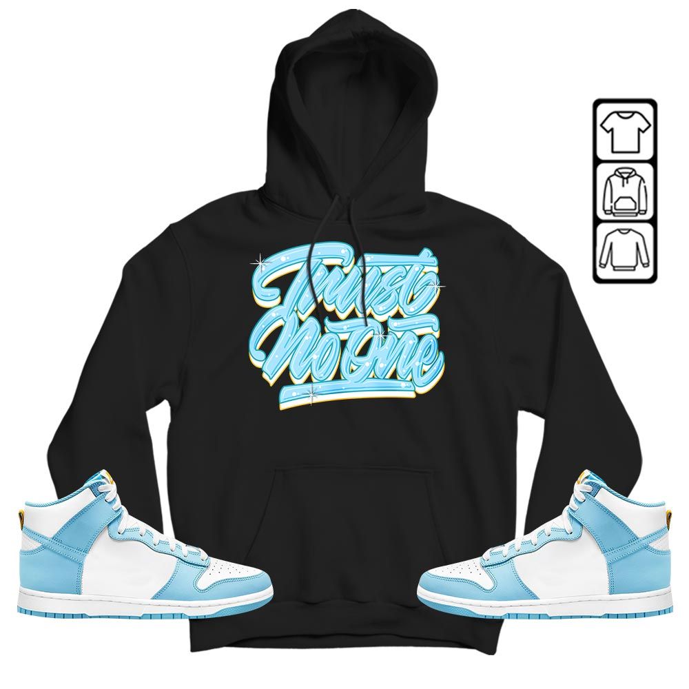 Trust No One Youth Sneaker Shirt Match Dunk High Blue Chill, Dunk High Homer Simpson MKO T-Shirt Trust No One Youth Sneaker Shirt Match Dunk High Blue Chill, Dunk High Homer Simpson MKO T-Shirt