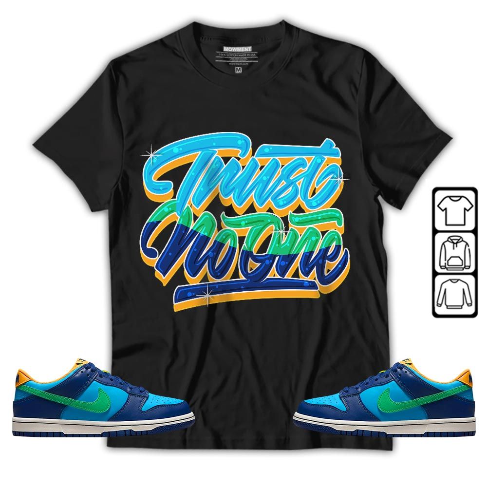 Trust No One Youth Sneaker Shirt Match Dunk Low GS Kyrie, Dunk Low GS Electric Algae MKO T-Shirt