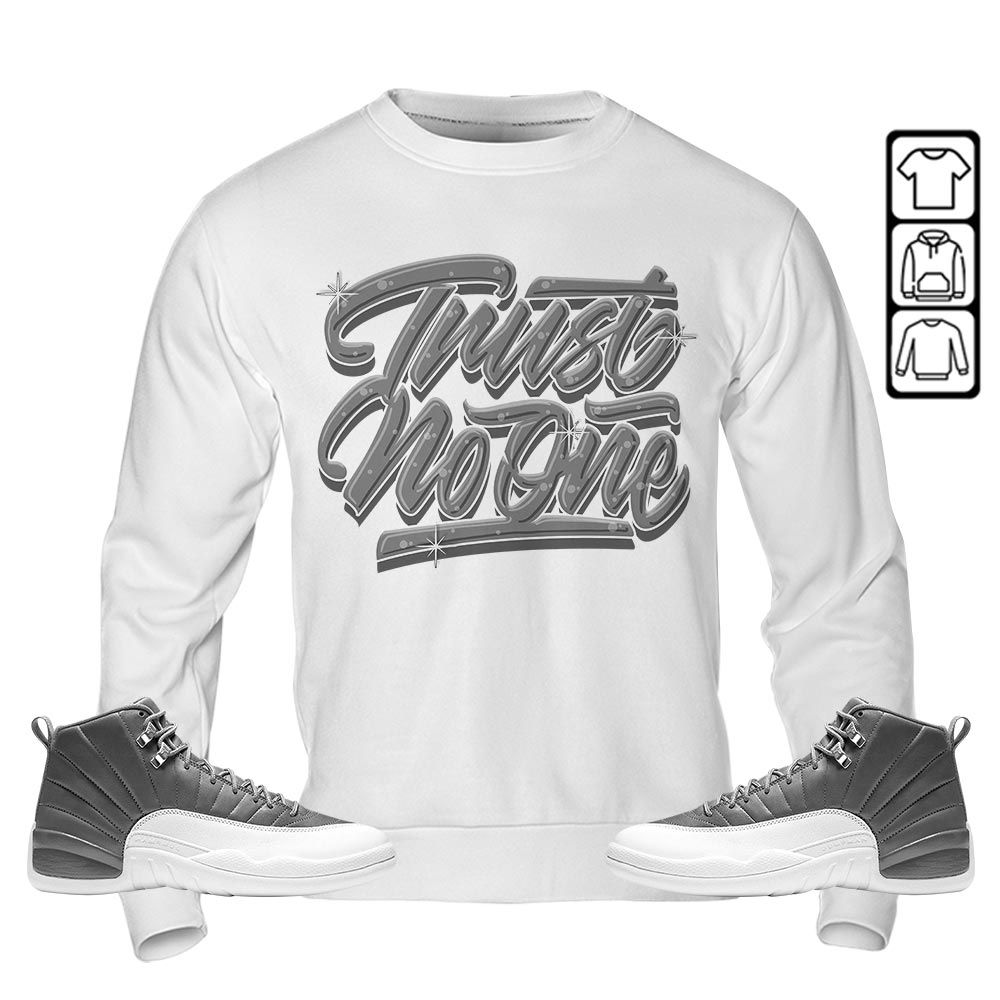 Trust No One Youth Sneaker Shirt Match Retro Stealth 12s, Jordan 12 Retro Stealth MKO T-Shirt Trust No One Youth Sneaker Shirt Match Retro Stealth 12s, Jordan 12 Retro Stealth MKO T-Shirt