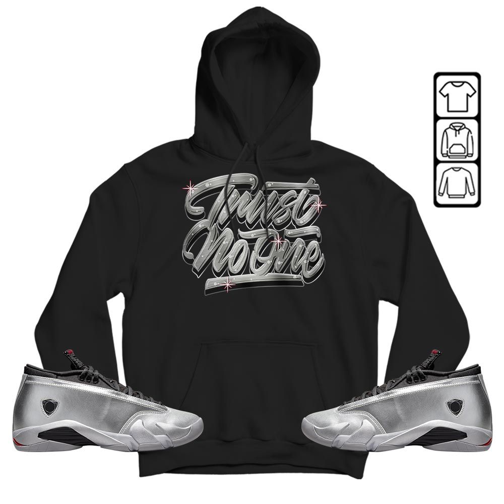 Trut No One Youth Sneaker Shirt Match 14 Low Metallic Silver, Jordan 14 Metallic Silver MKO T-Shirt Trut No One Youth Sneaker Shirt Match 14 Low Metallic Silver, Jordan 14 Metallic Silver MKO T-Shirt