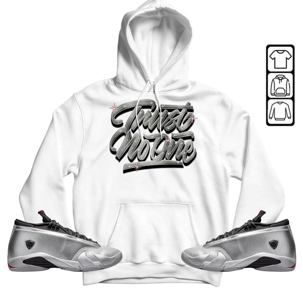 Trut No One Youth Sneaker Shirt Match 14 Low Metallic Silver, Jordan 14 Metallic Silver MKO T-Shirt Trut No One Youth Sneaker Shirt Match 14 Low Metallic Silver, Jordan 14 Metallic Silver MKO T-Shirt