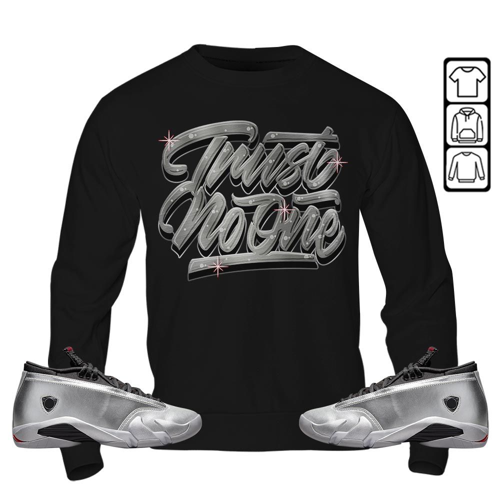 Trut No One Youth Sneaker Shirt Match 14 Low Metallic Silver, Jordan 14 Metallic Silver MKO T-Shirt Trut No One Youth Sneaker Shirt Match 14 Low Metallic Silver, Jordan 14 Metallic Silver MKO T-Shirt