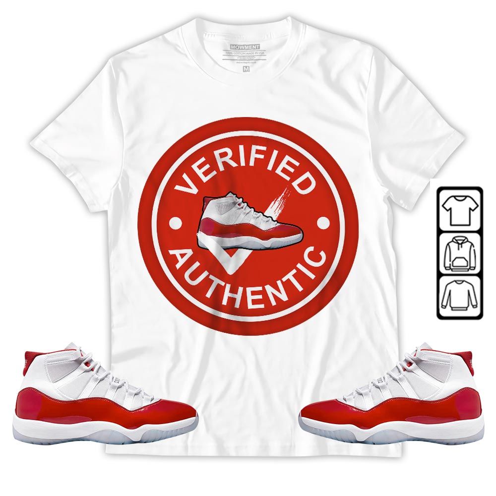 Verified Authentic Shoe Sneaker Shirt Match Cherry 11s, Jordan 11 Retro Cherry MKO Hoodie