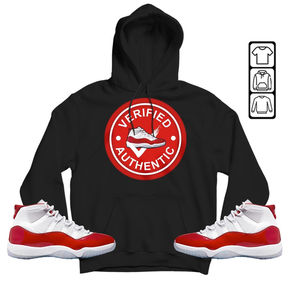 Verified Authentic Shoe Sneaker Shirt Match Cherry 11s, Jordan 11 Retro Cherry MKO Hoodie