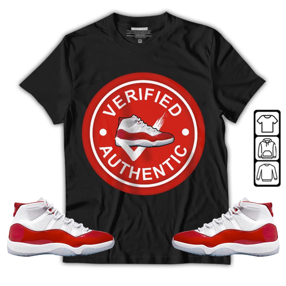 Verified Authentic Shoe Sneaker Shirt Match Cherry 11s, Jordan 11 Retro Cherry MKO T-Shirt