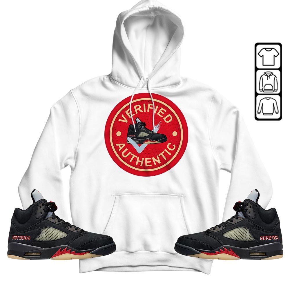 Verified Authentic Shoe Sneaker Shirt Match Gore-Tex 5s, Jordan 5 GORE-TEX Off Noir MKO T-Shirt