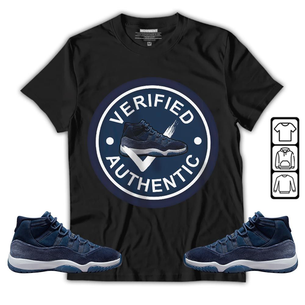 Verified Authentic Shoe Sneaker Shirt Match Midnight Navy 11s, Jordan 11 Retro Midnight Navy MKO T-Shirt