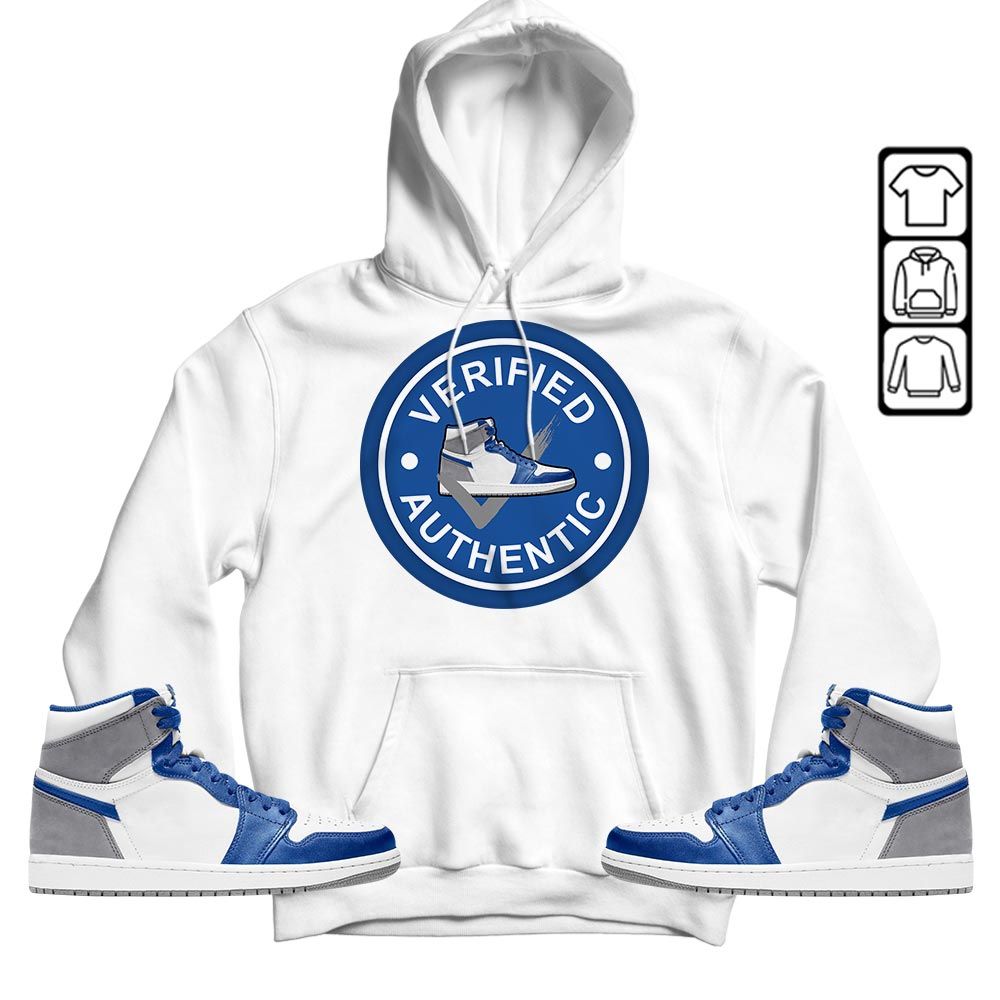 Verified Authentic Shoe Sneaker Shirt Match True Blue 1s, Jordan 1 High OG True Blue MKO T-Shirt