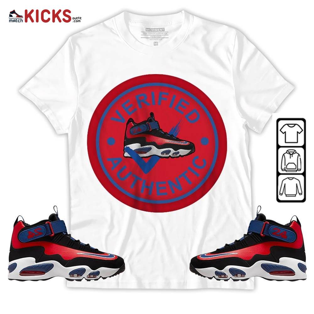 Verified Authentic Sneaker Shirt Match Max 1 Navy Red Black, Air Griffey Max 1 Black Red Navy Blue MKO T-Shirt