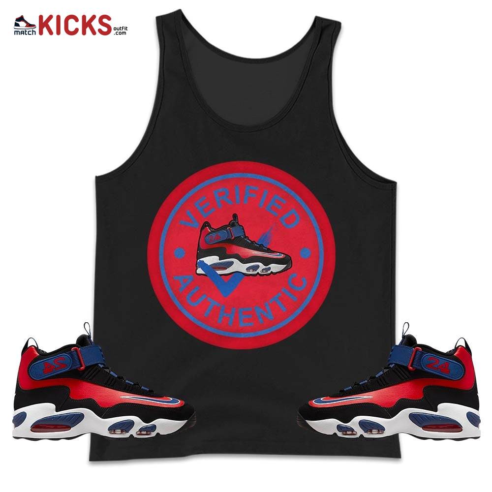 Verified Authentic Sneaker Shirt Match Max 1 Navy Red Black, Air Griffey Max 1 Black Red Navy Blue MKO Tank Top