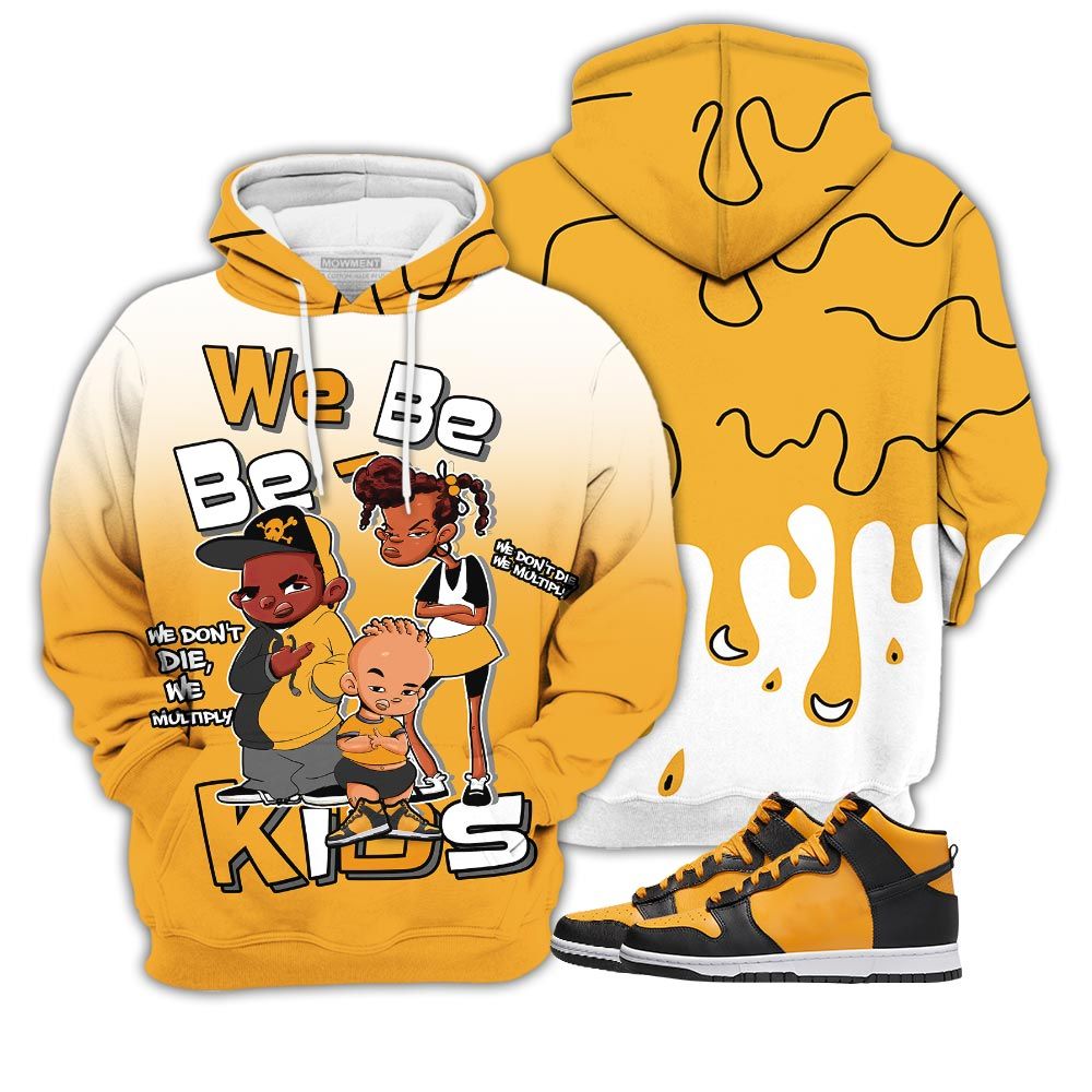 We Bay-Bay Kids 90S Melanin Sneaker Shirt Match Dunk Reverse Goldenrod, Dunk High Bruce Lee Hoodie Sweatshirt Tee All Over Print MKO Shirt
