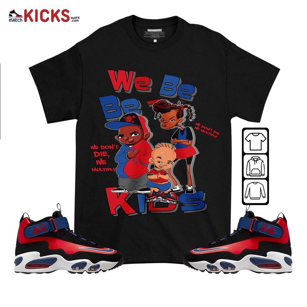 We Bay-Bay Kids 90s Melanin Sneaker Shirt Match Max 1 Navy Red Black, Air Griffey Max 1 Black Red Navy Blue MKO T-Shirt