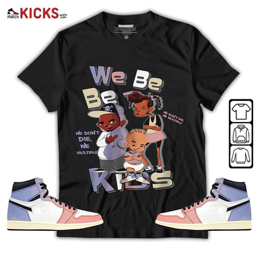 We Bay Bay Kids 90s Melanin Sneaker Shirt Match Retro Skyline 1s, Jordan 1 High OG Skyline MKO Sweatshirt