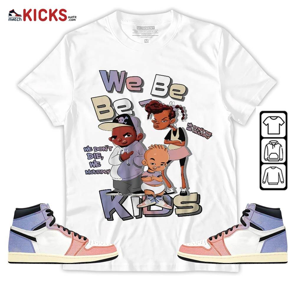 We Bay Bay Kids 90s Melanin Sneaker Shirt Match Retro Skyline 1s, Jordan 1 High OG Skyline MKO T-Shirt